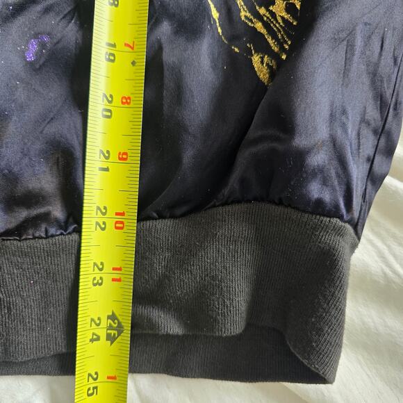 Vintage Womens Paint Splatter Black Satin Sweatshirt Size L made in USA - Picture 8 of 8